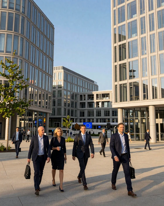 Luxembourg Kirchberg European quarter with modern architecture and international professionals