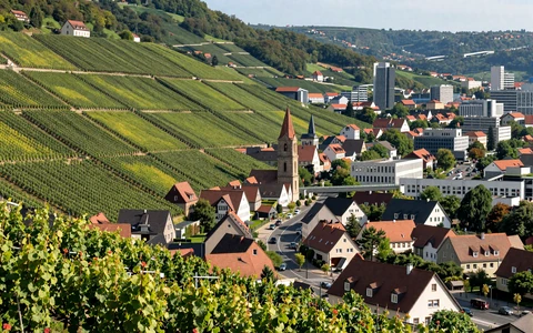 Stuttgart surrounded by green vineyards and hillsides - charming Swabian city for dating