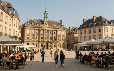 Luxembourg City Place Guillaume II with cafes and historic architecture