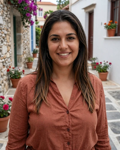 Katerina, 31, Greek woman from Heraklion in a charming Cretan village street